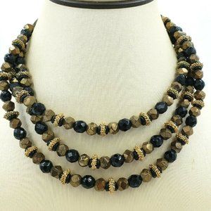 Vintage Laguna Triple Strand Crystal  Necklace